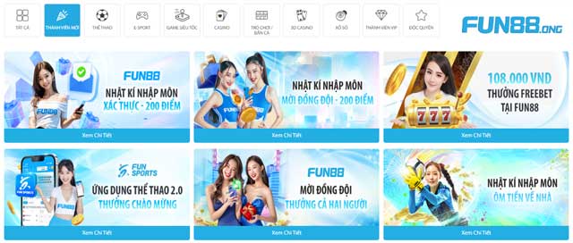 Khuyến Mãi Fun88 9 Khuyến mãi fun88 chào mừng tân binh